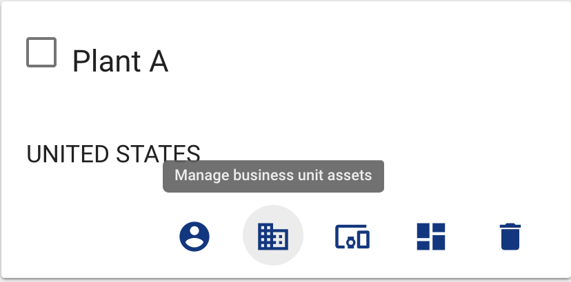 Manage business unit assets