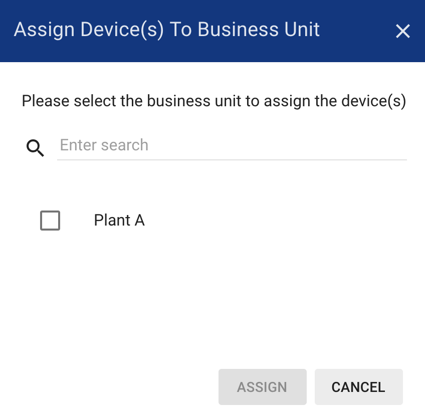 Assign devices to business unit
