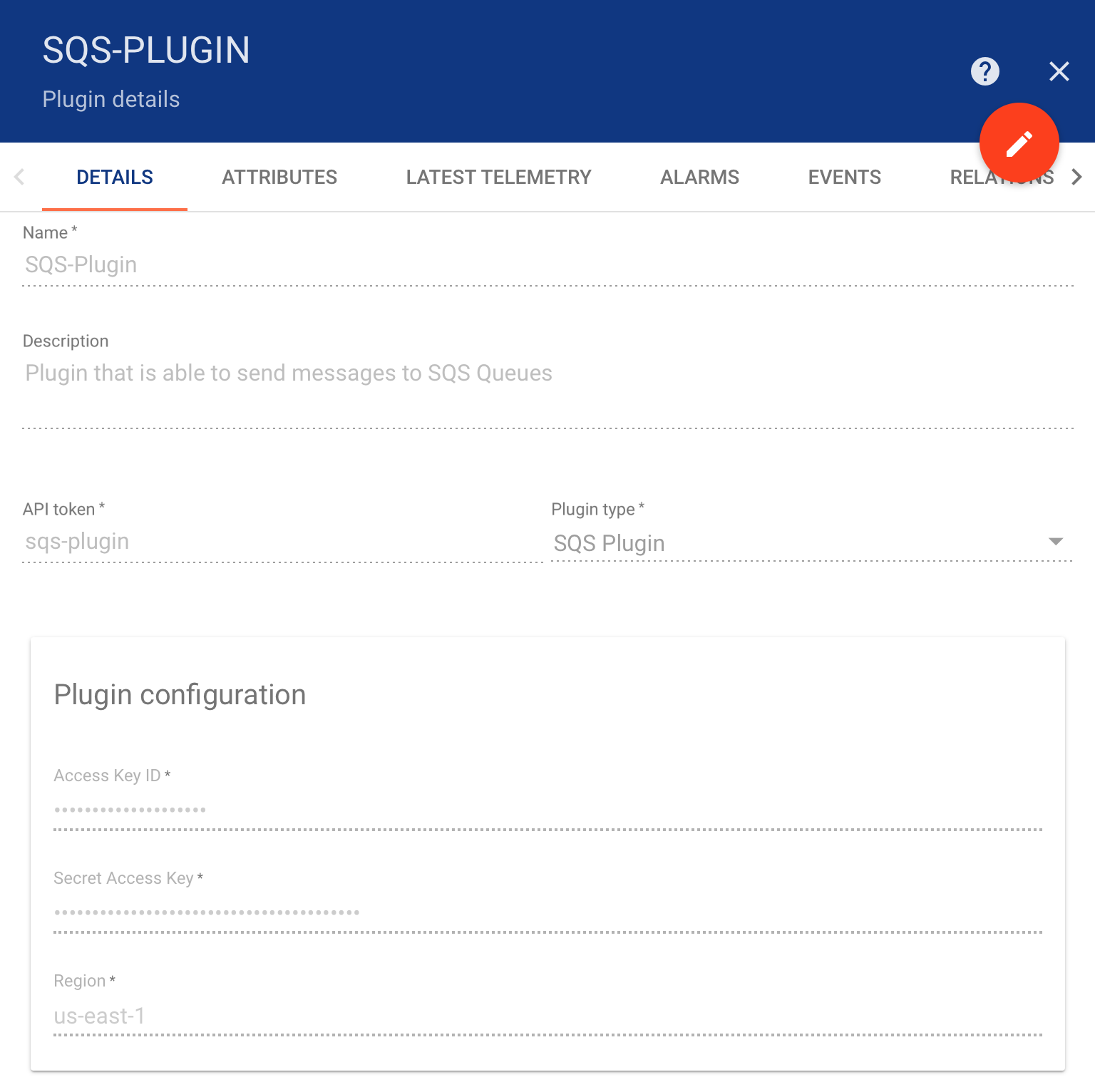 SQS Plugin details