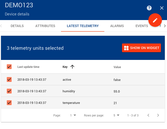 Latest Telemetry Selected