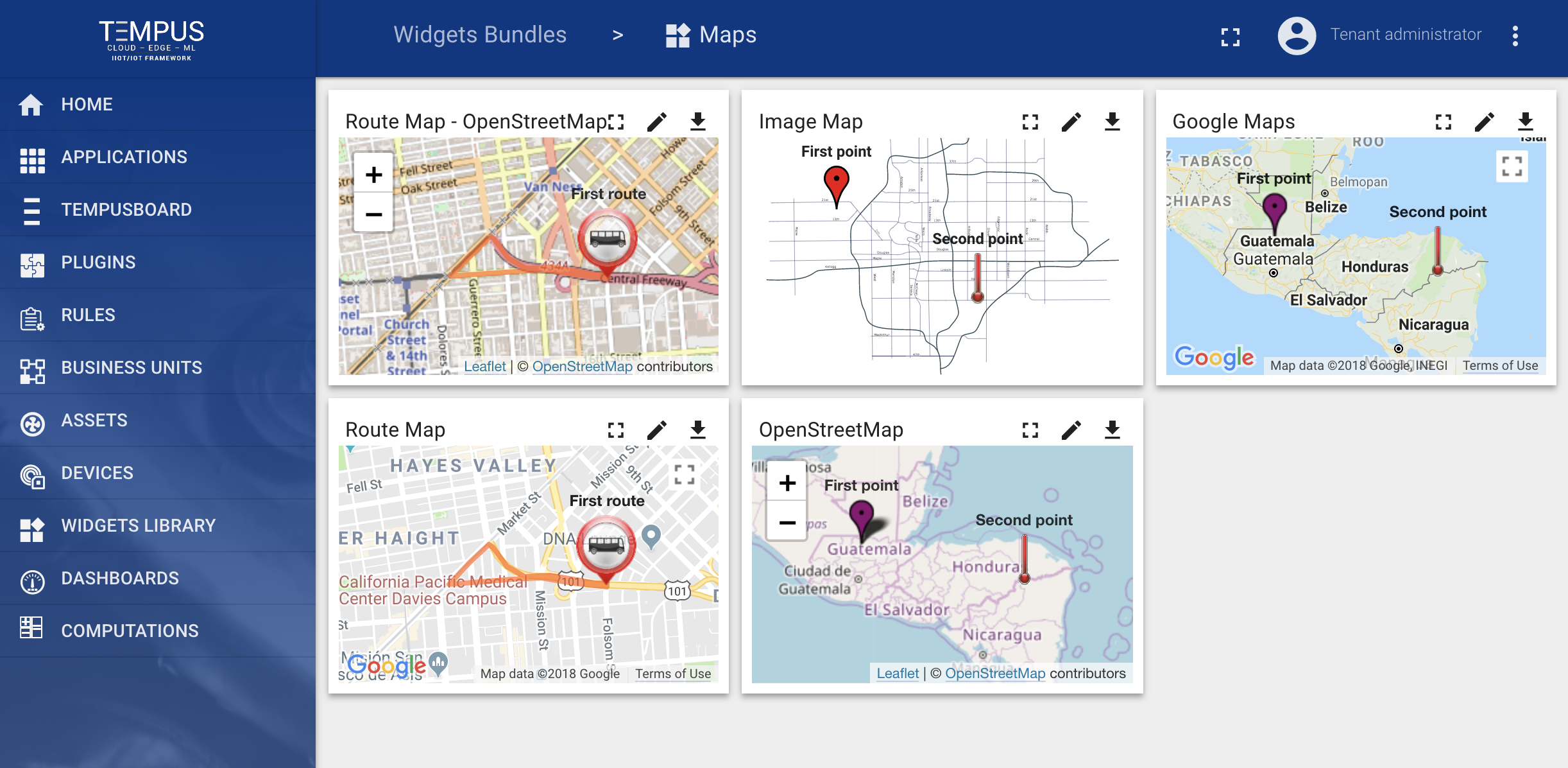 Maps widgets