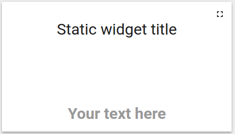 Staic widget example